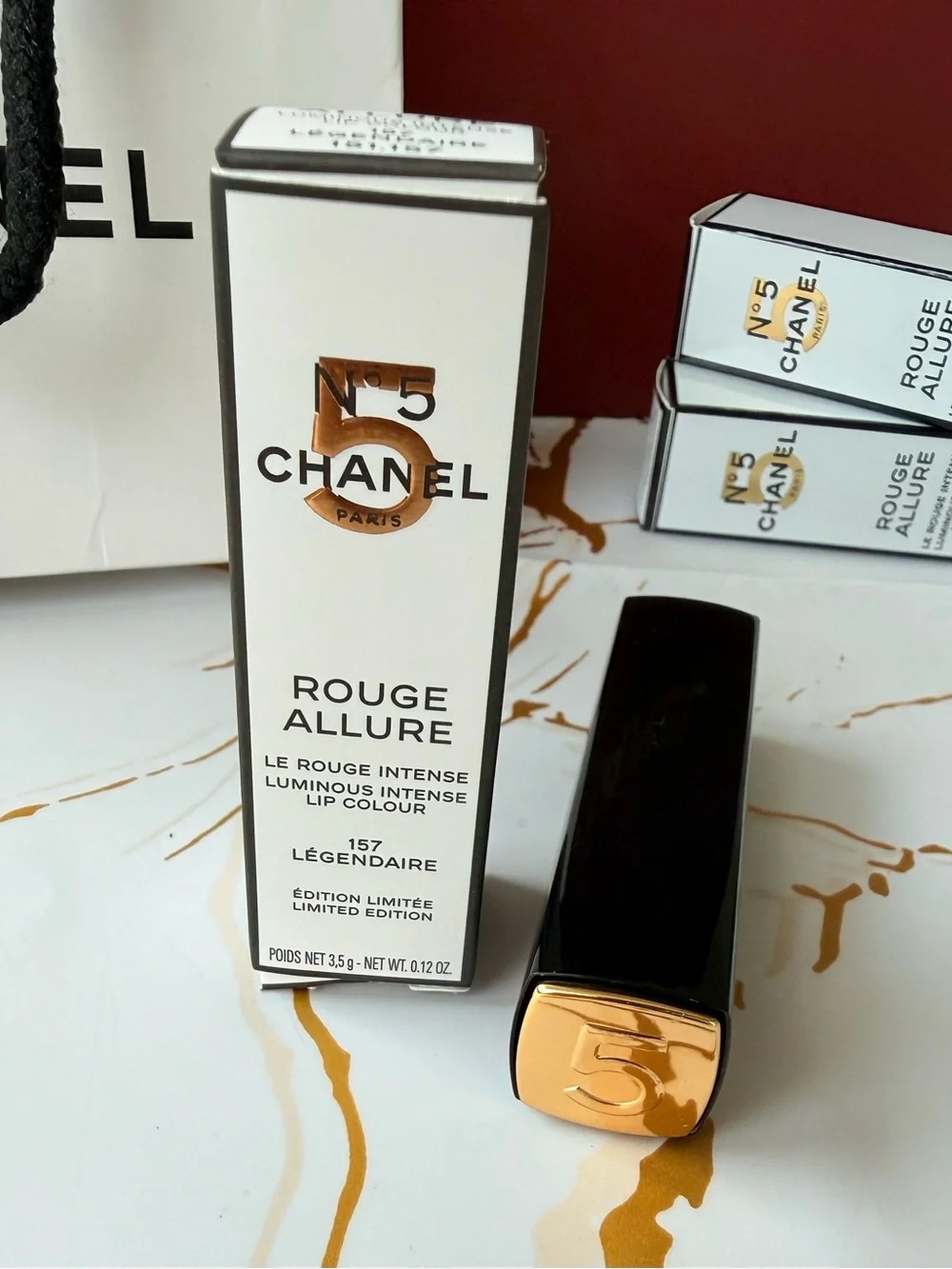 CHANEL LIPSTICK ROUGE ALLURE LIMITED ED N°5 HOLIDAY COLLECTION 157 LÉGENDAIRE